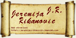 Jeremija Rikanović vizit kartica